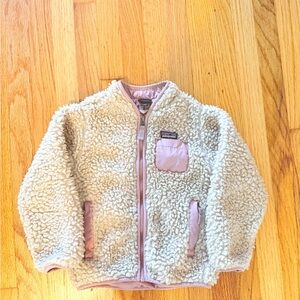 Patagonia Kids' Retro-X® Fleece Jacket 4T/Pink and Cream Fleece Jacket